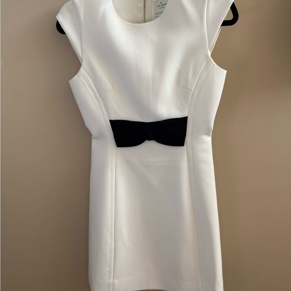 Kate Spade Cream Dress with Black Bow Accent